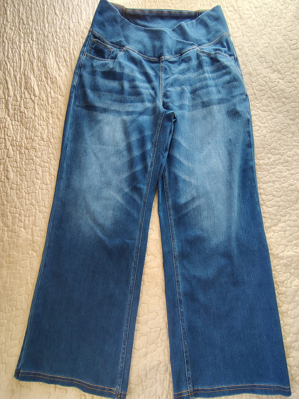 Halara High Waisted Crossover Pocket Washed Wide Leg Jeans (XL Petite)